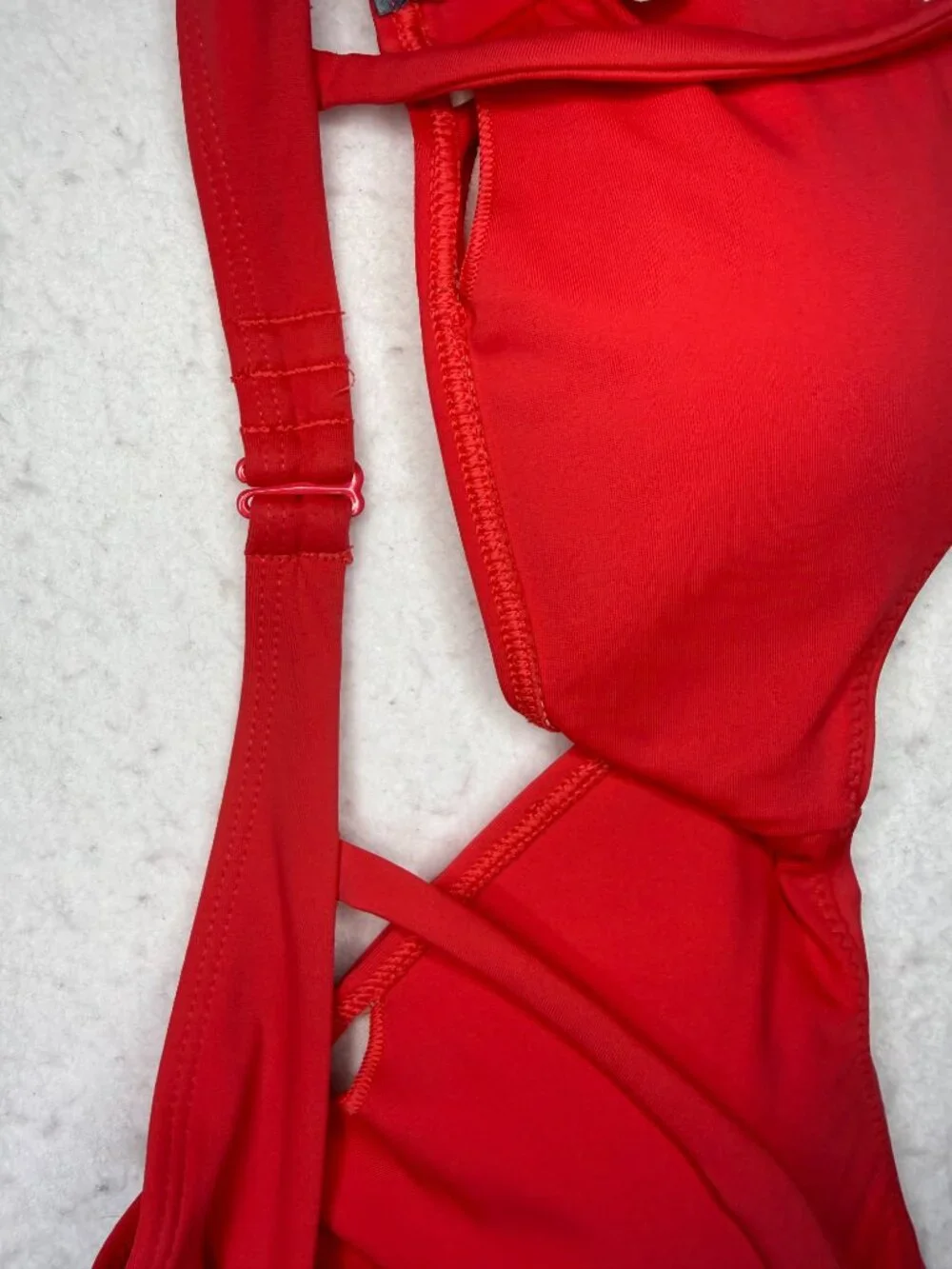Aerie Women’s Scoop Encolure Degagee Bikini Top Small Red swim suit